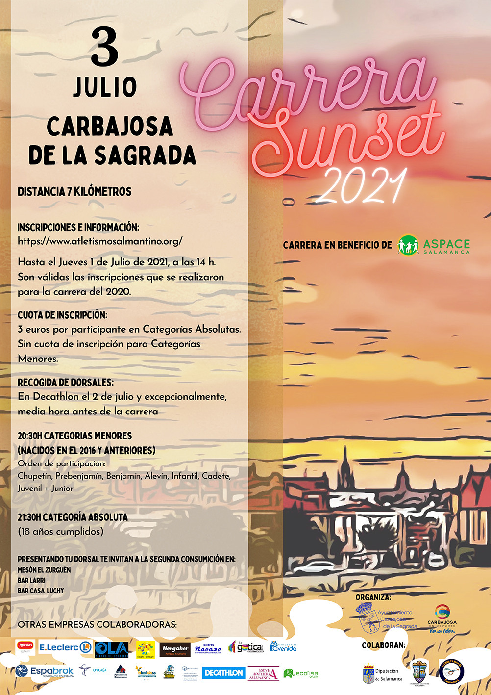 Cartel Carrera Sunset 3 de julio 2021