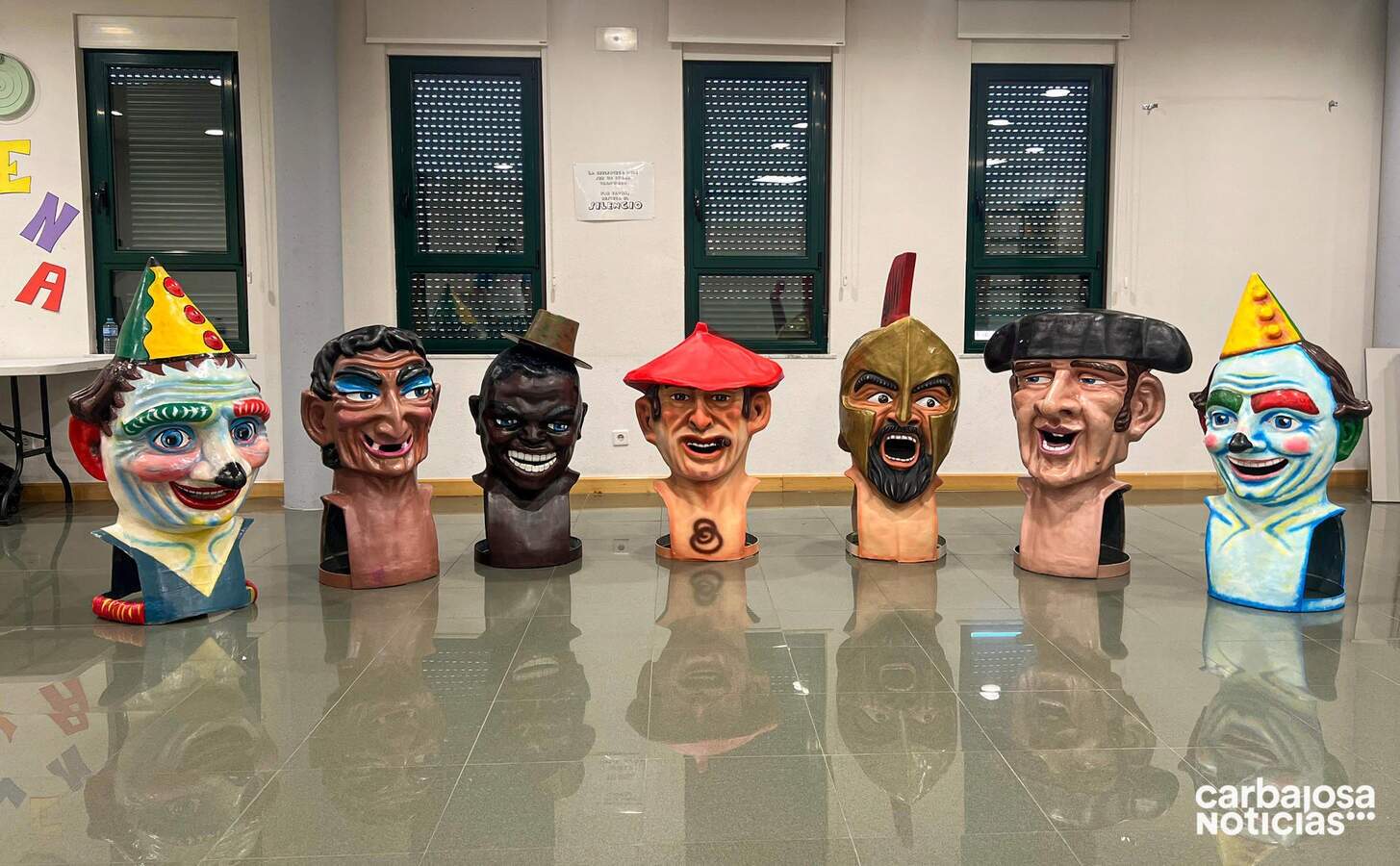 La asociación posee ocho Cabezudos, en su mayoría históricos de la localidad
