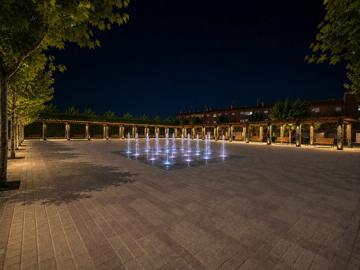 Recreación mediante inteligencia artificial de la nueva Plaza de Castilla y León de Carbajosa | CN